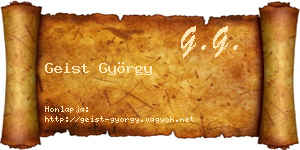 Geist György névjegykártya